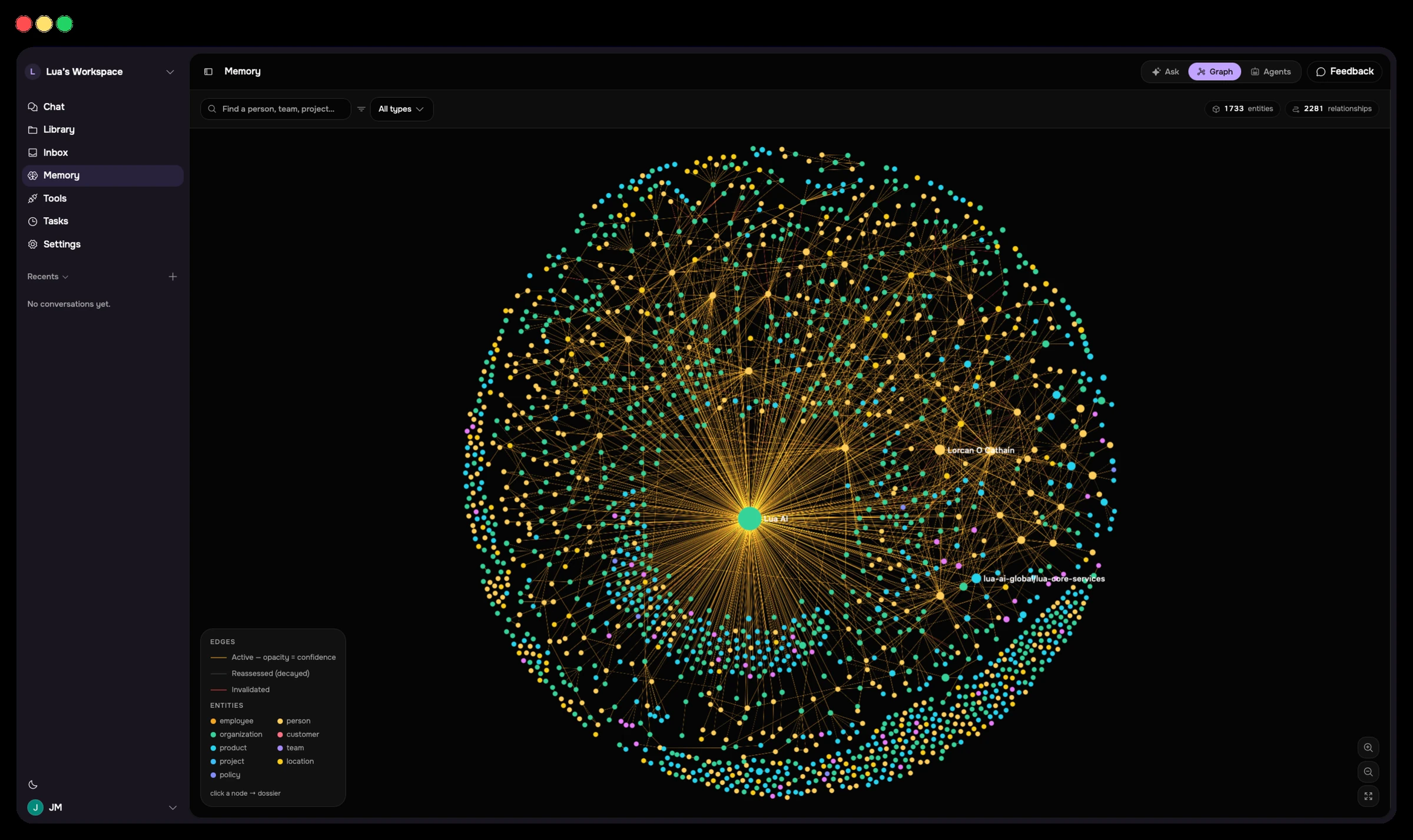 Lua Workspace — the memory graph